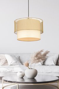 Avizemoda 3'lü Bej Ledli Modern Metal Salon-Oturma Odası Avize