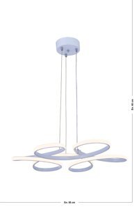Fico Home Dimmerli 4'lü Bej Kumandalı Kristal Taşlı Modern Metal Salon-Oturma Odası Avize