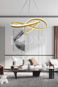 Ladco Aydınlatma A-283-2E 2'li Altın Boru Modern Alüminyum Salon-Oturma Odası Avize