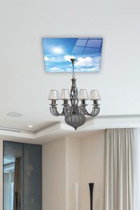 Cici Odam Yıldızlı Bulutlu Unicron Gökkuşağı Tekli Çok Renkli Sarkıt Modern Kumaş Bebek-Çocuk Odası Avize