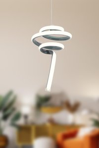 Dede 3'lü Beyaz Sarkıt Modern Plastik Salon-Oturma Odası Avize
