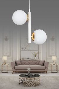Sedef Avize 9416-5 Wesk 5'li Beyaz Sarkıt Modern Çelik Salon-Oturma Odası Avize