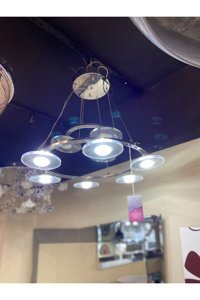 Eglo Morescana 3'lü Siyah Şapkalı Modern Çelik Salon-Oturma Odası Avize