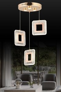 Evlight Zano 3'lü Beyaz Sarkıt Modern Plastik Salon-Oturma Odası Avize
