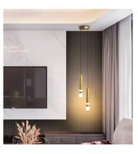 Venon Tekli Kahverengi Kumaş Eskitme Plastik Salon-Oturma Odası Avize