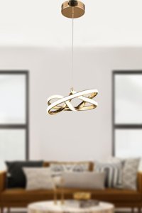 Lucea Kontes 6Xe14 6'lı Altın Metal Klasik Çelik Salon-Oturma Odası Avize