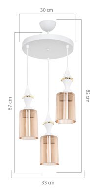 Luna Lighting 2803-1A-04 Tekli Kahverengi Şapkalı Modern Metal Salon-Oturma Odası Avize