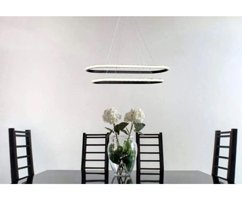 Harnelli 2'li Siyah Ledli Modern Alüminyum Salon Avize