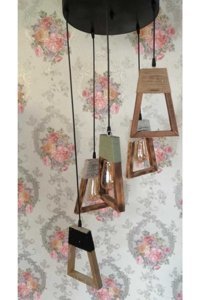 Manogrup Avize Aydınlatma 2'li Beyaz Sarkıt Modern Plastik Salon-Oturma Odası Avize