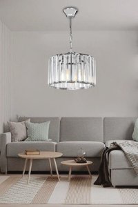 Hilalsan 7755G 6'lı Altın Cam Modern Alüminyum Salon-Oturma Odası Avize