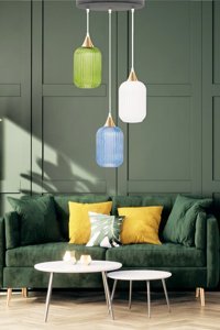 Maison Avf Tekli Sarı Sarkıt Modern Bambu Salon-Oturma Odası Avize