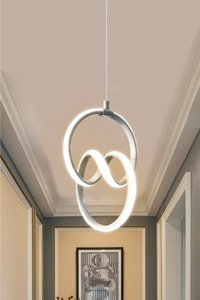 Asva Aydınlatma Luca Tekli Beyaz Çember Modern Alüminyum Salon-Oturma Odası Avize