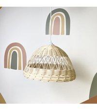 Belkıs Rattan Tekli Siyah Modern Bambu Salon Avize