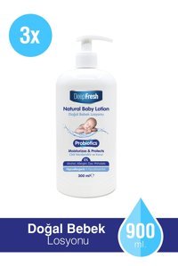 Deep Fresh Probiyotik Probiyotikli Vegan Hipoalerjenik Bebek Masaj Yağı 3x300 ml