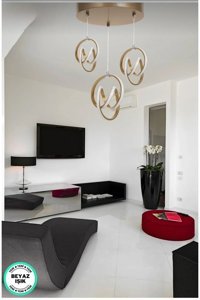 Lumenistanbul 2'li Turuncu Plastik Modern Plastik Salon-Oturma Odası Avize