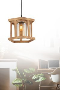 Begüsa No:6 Tekli Mavi Sarkıt Modern Ahşap Genç Odası Avize