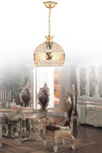 Homing Ayd-1030 Tekli Mavi Sarkıt Klasik Kumaş Salon-Oturma Odası Avize
