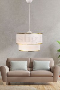 Eray Aydınlatma 6'lı Beyaz Kumandalı Ledli Modern Metal Salon-Oturma Odası Avize