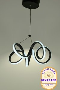 Sanctum Helin Tekli Siyah Metal Modern Alüminyum Salon-Oturma Odası Avize