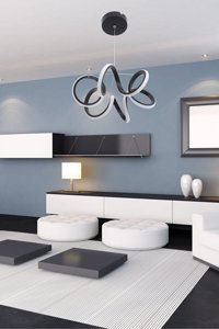 Abajur Evim Tekli Siyah Sarkıt Modern Alüminyum Salon-Oturma Odası Avize