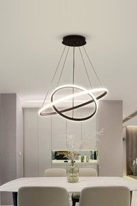 Fer Avize 2'li Beyaz Metal Modern Cam Salon-Oturma Odası Avize