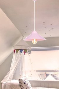 Evlight Tekli Bej Şapkalı Modern Kumaş Bebek-Çocuk Odası Avize