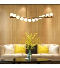 Apliqa Brampton 4'lü Altın Ledli Modern Metal Salon-Oturma Odası Avize