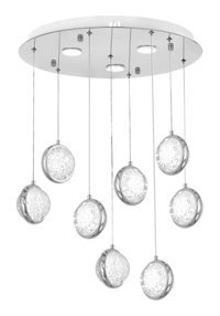 Emen Lighting Tekli Beyaz Sarkıt Modern Cam Salon-Oturma Odası Avize