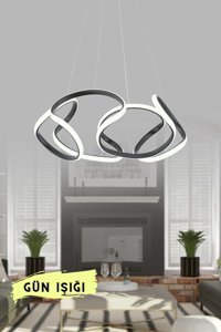 Begüsa Malta 7'li Siyah Küre Modern Cam Salon-Oturma Odası Avize