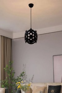 Dekorluna Juno Tekli Siyah Metal Modern Metal Mutfak Avize