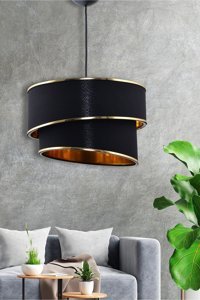 Vk Home Aydınlatma 3'lü Siyah Sarkıt Modern Kumaş Salon-Oturma Odası Avize