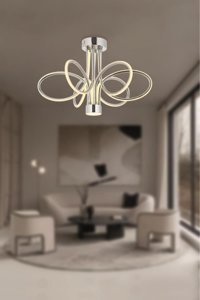 Elyus Albert 3'lü Beyaz Halka Modern Alüminyum Salon-Oturma Odası Avize