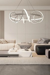Harnelli 3'lü Gri Ledli Modern Alüminyum Salon Avize