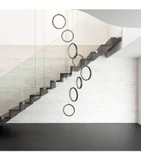 Polataydinlatma Açelya 2'li Siyah Kafes Modern Çelik Salon-Oturma Odası Avize