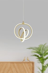 Abajur Evim Kelt Tekli Altın Metal Modern Alüminyum Salon-Oturma Odası Avize