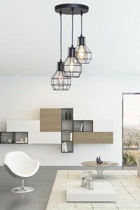 Vk Home Aydınlatma Neva 2'li Siyah Modern Plastik Salon Avize