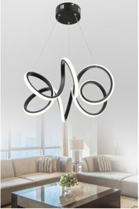 Rattam Circle Tekli Çok Renkli Sarkıt Modern Bambu Salon-Oturma Odası Avize
