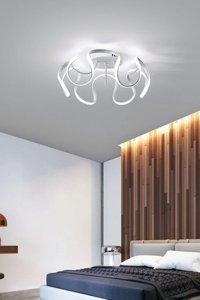 Modelight Tria Tekli Beyaz Şapkalı Modern Kumaş Antre-Hol Avize