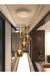 Avizade 3'lü Beyaz Şapkalı Modern Metal Mutfak Avize