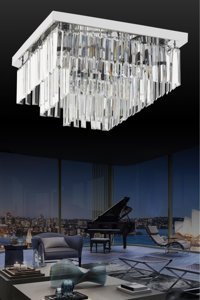 Homing Ayd-3227 Tekli Gri Sarkıt Klasik Kumaş Salon-Oturma Odası Avize