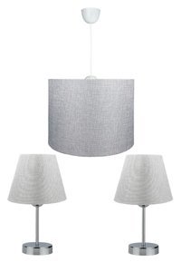 Etsylight Dora 3'lü Gri Sarkıt Modern Cam Salon-Oturma Odası Avize