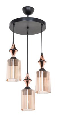 Luna Lighting 2804-10A-28 Gunn 10'lu Kırmızı-Siyah Sarkıt Modern Metal Salon-Oturma Odası Avize