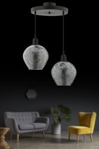 Kaizendesign 2'li Ekru Makrome Bohem Krom Bebek-Çocuk Odası Avize