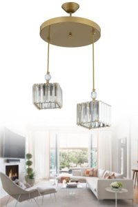 Hmydesign Mdrn-45 Tekli Gri Sarkıt Modern Kumaş Salon-Oturma Odası Avize