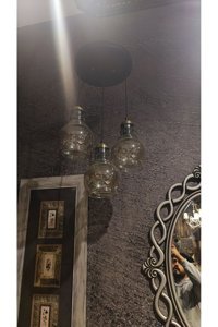 Luna Lighting 4'lü Sarı Helezon Modern Plastik Salon-Oturma Odası Avize