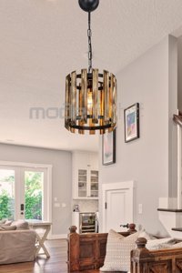 Mhk Collection Tekli Siyah Zikzak Modern Metal Salon-Oturma Odası Avize