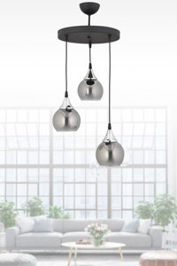 Eres Aydınlatma 9'lu Gri Küre Modern Alüminyum Salon-Oturma Odası Avize