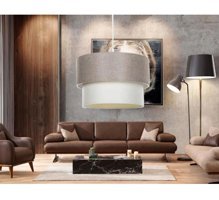 Ultra Home 4461-16-25 Tekli Kahverengi Hasır Rustik Bambu Salon-Oturma Odası Avize