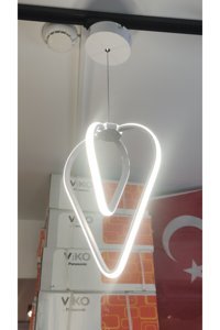 Gökyüzü Panel Tekli Beyaz Ledli Klasik Alüminyum Salon-Oturma Odası Avize