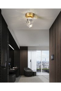 Tt Aydınlatma Tt005-Ldtpl-Fsr Tekli Sarı Ledli Modern Alüminyum Salon-Oturma Odası Avize